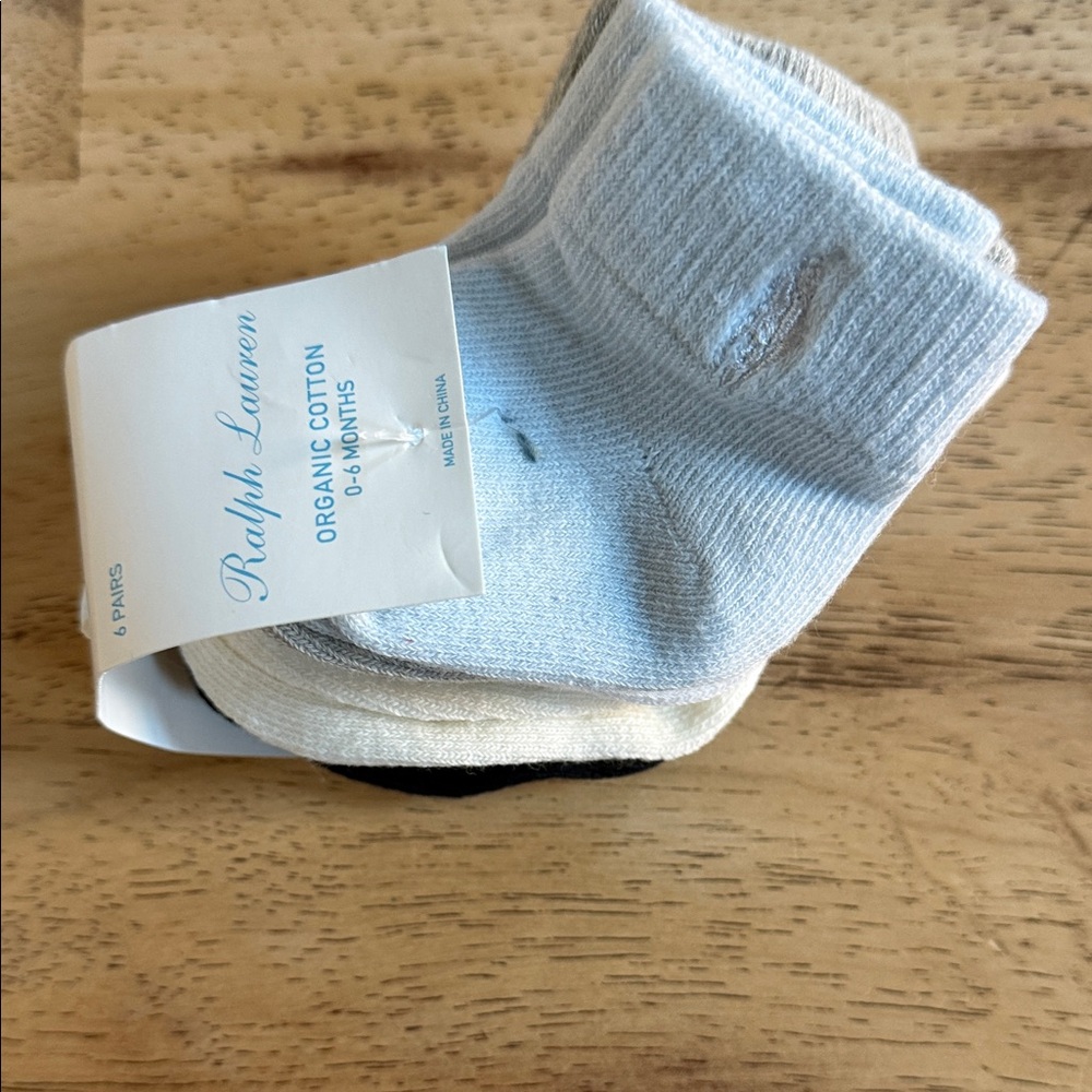 Ralph Lauren Baby Organic Cotton Socks - Blue, Cream, Black, Grey,White